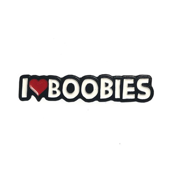 Geeky  Kinky I Heart Boobies Pin