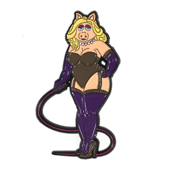 Geeky  Kinky Miss Piggy Whip Pin