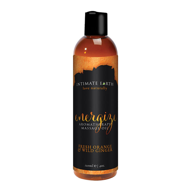 Intimate Earth Massage Oil - Energize - Orange  Ginger 4oz