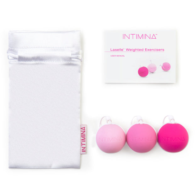 Intimina Laselle Routine Exercise Balls SET of 3 Pelvic Floor Weights